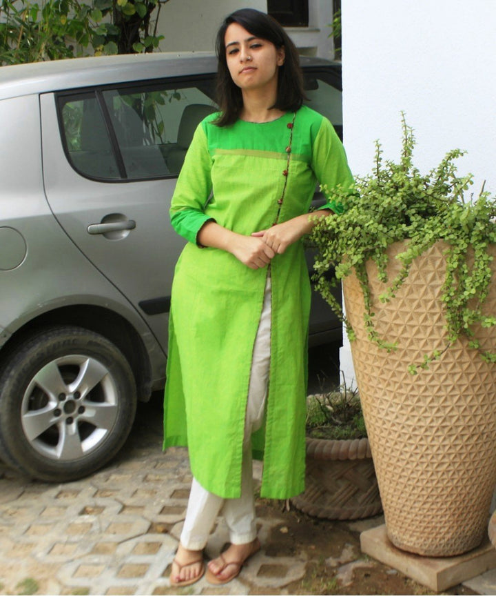 anokherang Combos Fresh Lime Straight Kurti with Straight Pants
