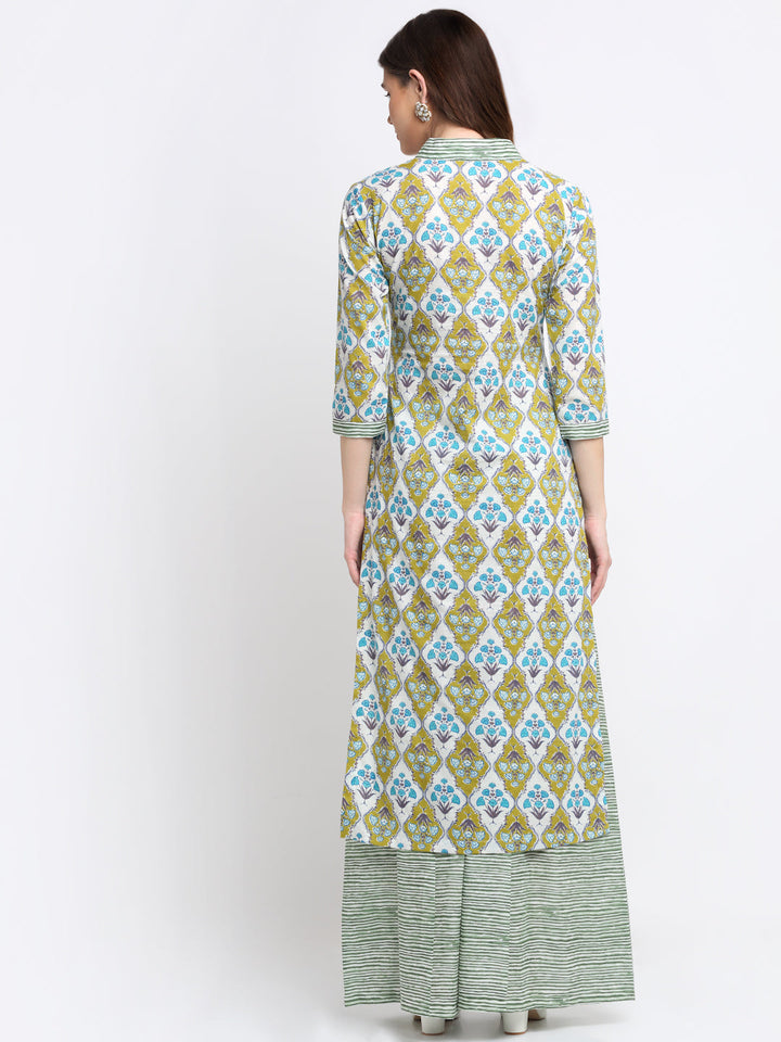 anokherang Combos Green Blue Mughal Hues Kurti
