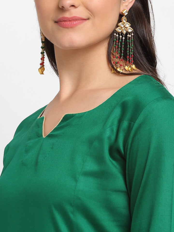 anokherang Combos Green Love Gota Embroidered Floor length