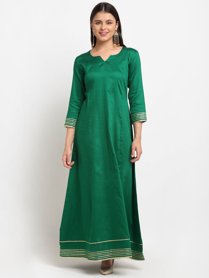 anokherang Combos Green Love Gota Embroidered Floor length