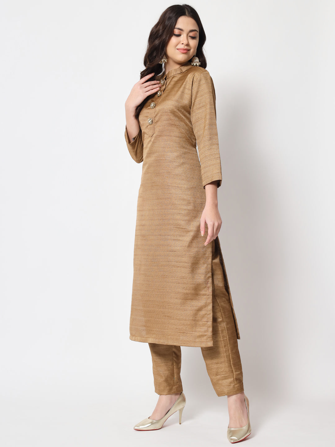 premium south cotton handloom straight kurti with pants and dupatta se –  azrakhkurtis