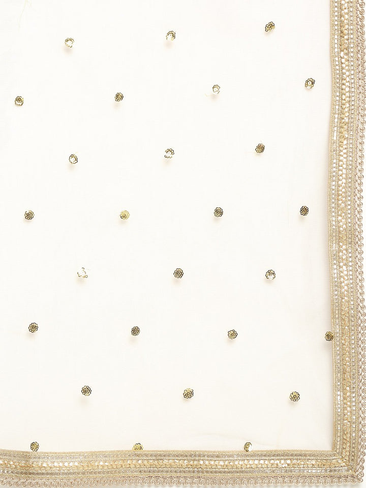 anokherang Combos Lemony Lemon Gotta Short Kurti with Gathered Sharara and Sequenced Net Dupatta