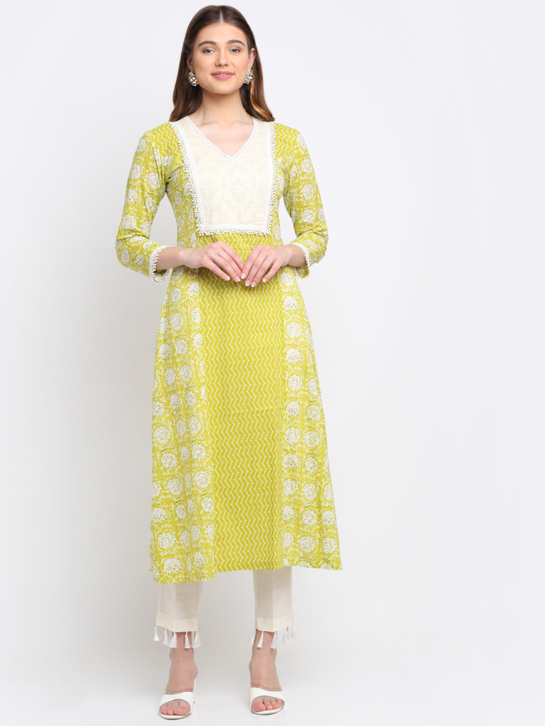 Trendy Colorful Skirt With Embroidery Panel | Latest Kurti Designs