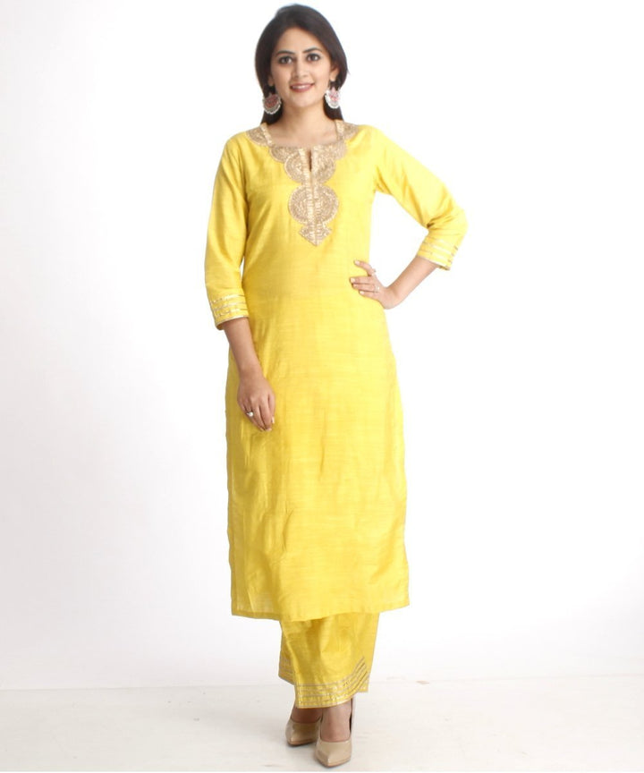 anokherang Combos Lime Green Gotta Work Straight Kurti and Straight Palazzos