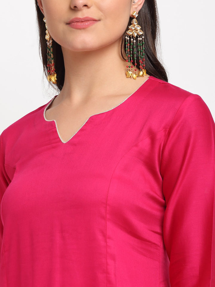 anokherang Combos Magenta Love Gota Embroidered Floor length and Net Embroidered Dupatta