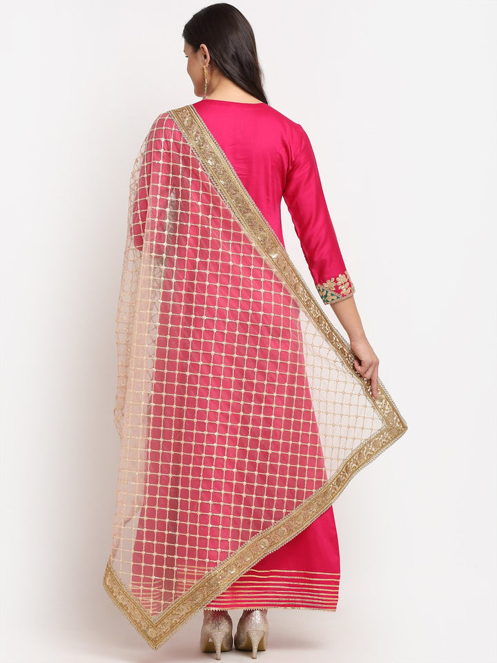 anokherang Combos Magenta Love Gota Embroidered Floor length and Net Embroidered Dupatta