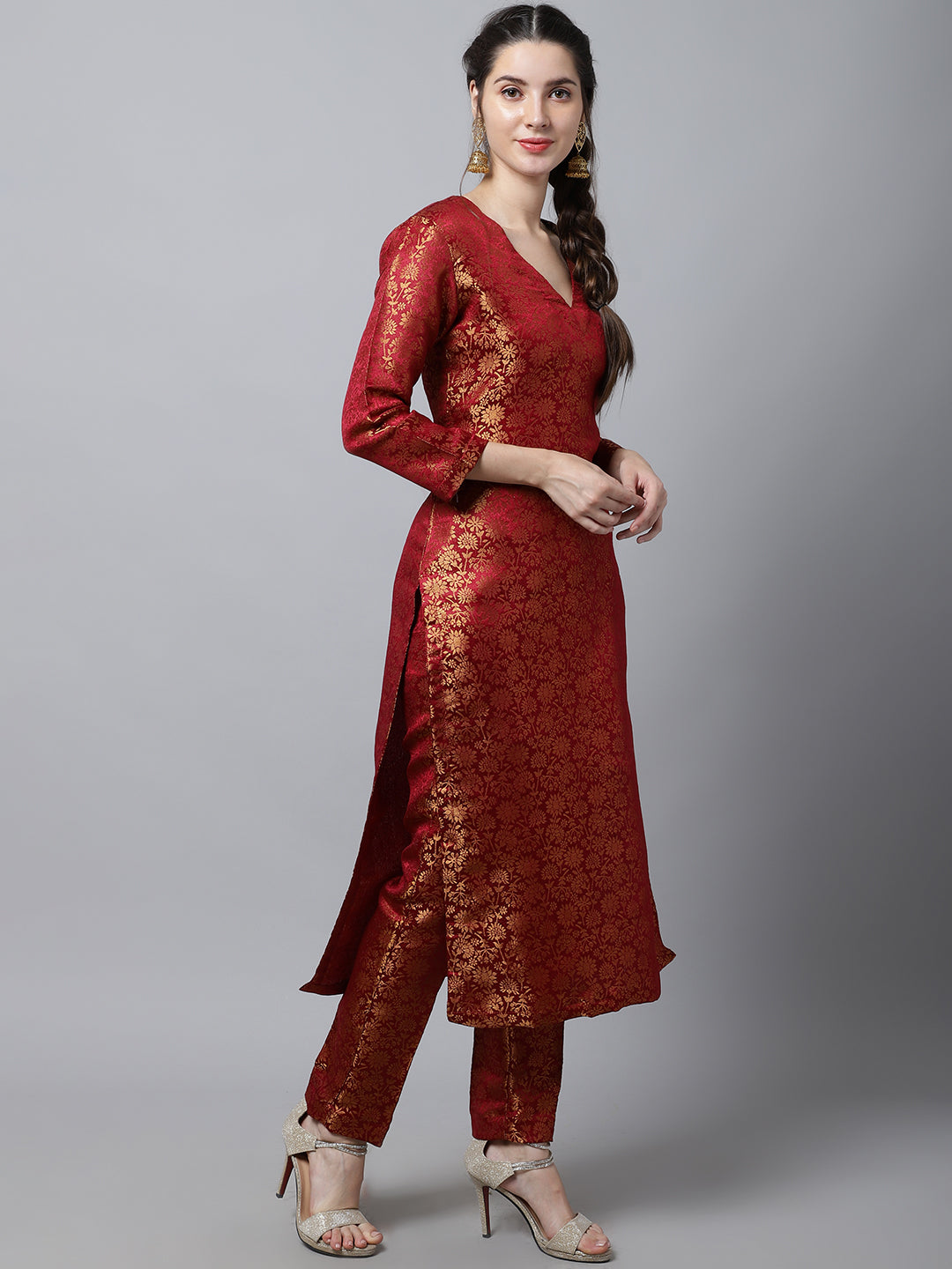 Buy online Red Semi-stitched Suit Set from Suits & Dress material for Women  by Afsana Anarkali for ₹1229 at 75% off | 2024 Limeroad.com