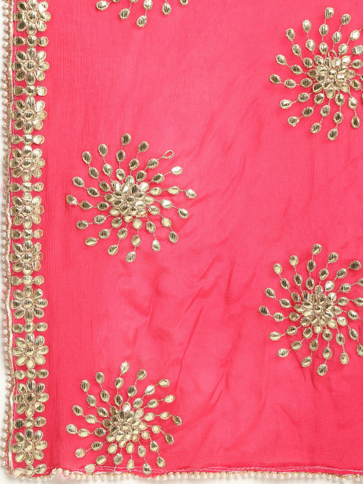 anokherang Combos Mustard Gota Straight Kurti with Pants and Gota Dupatta