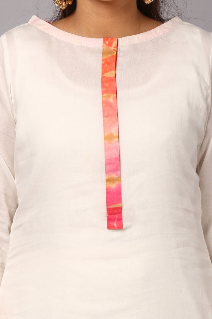 anokherang Combos OffWhite Peach Basant Kurti with Pants