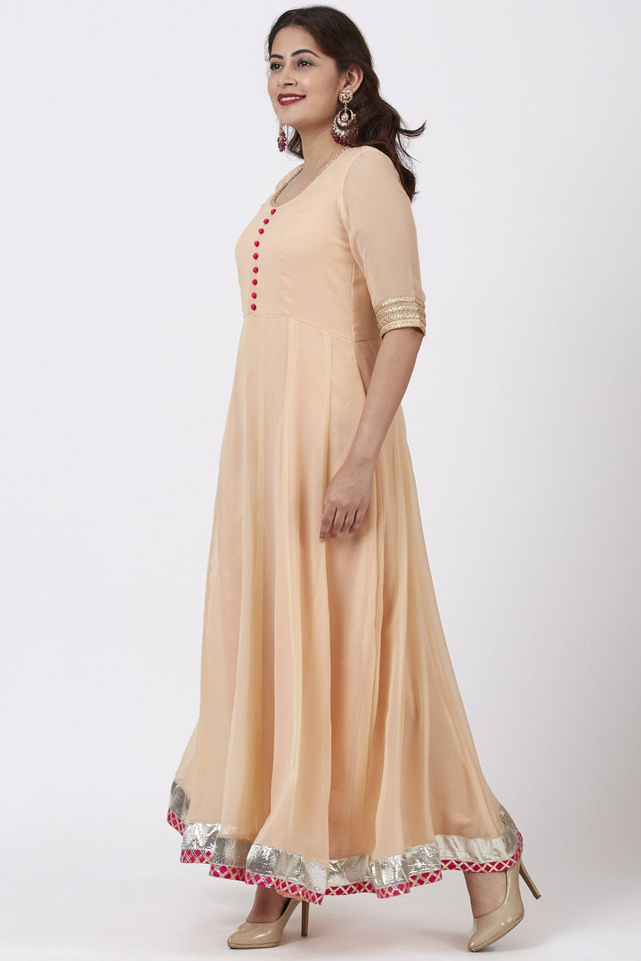 anokherang Combos Peach Love Floor Length Anarkali Dress