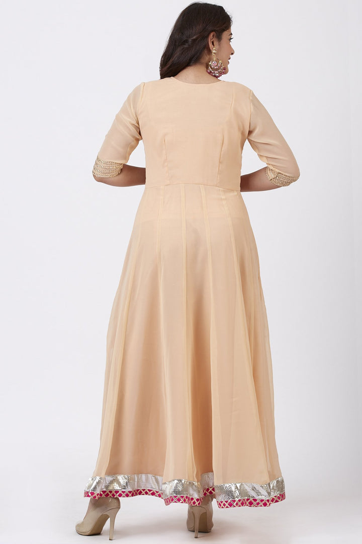 anokherang Combos Peach Love Floor Length Anarkali Dress