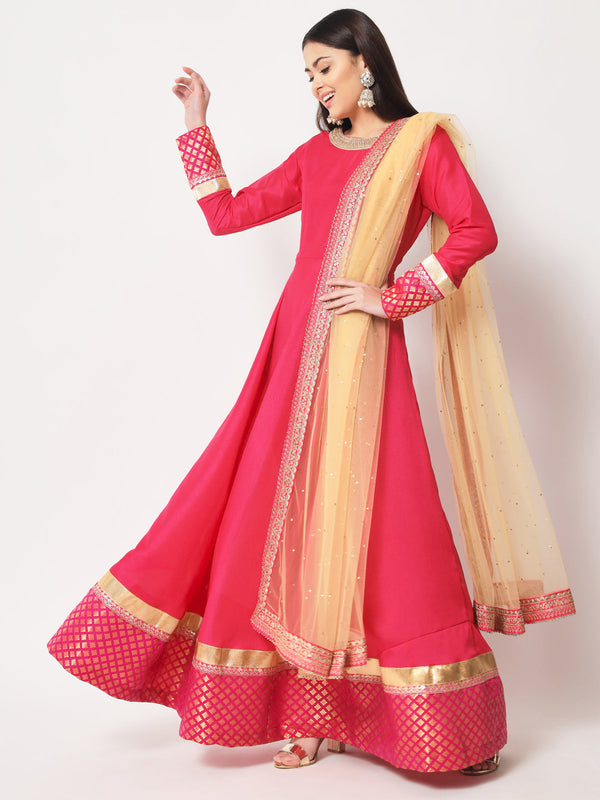 anokherang Combos Pink Bridal Floorlength with Dupatta