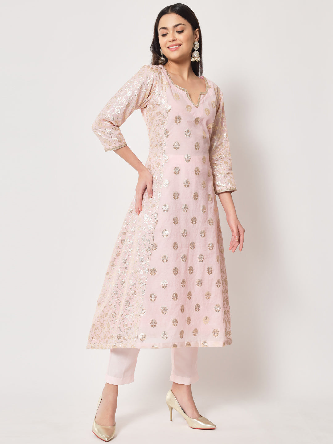 Buy Pink brocade pant -Designer Wear - Ensemble