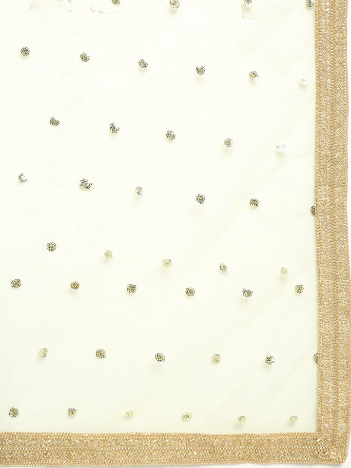 anokherang Combos Pistachio Gold Kurti with Kalidaar Palazzo and Sequenced Net Dupatta