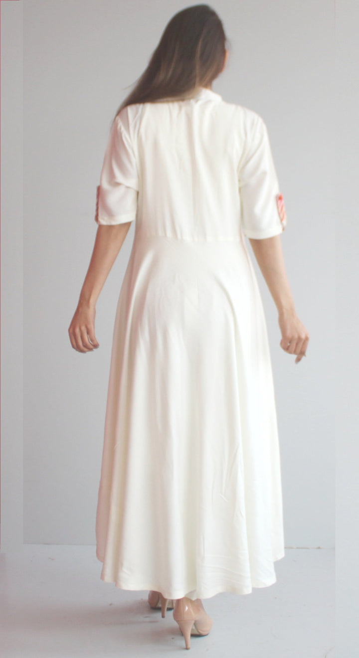 anokherang Combos S Free Spirit Uneven Off White Kurti with Pants