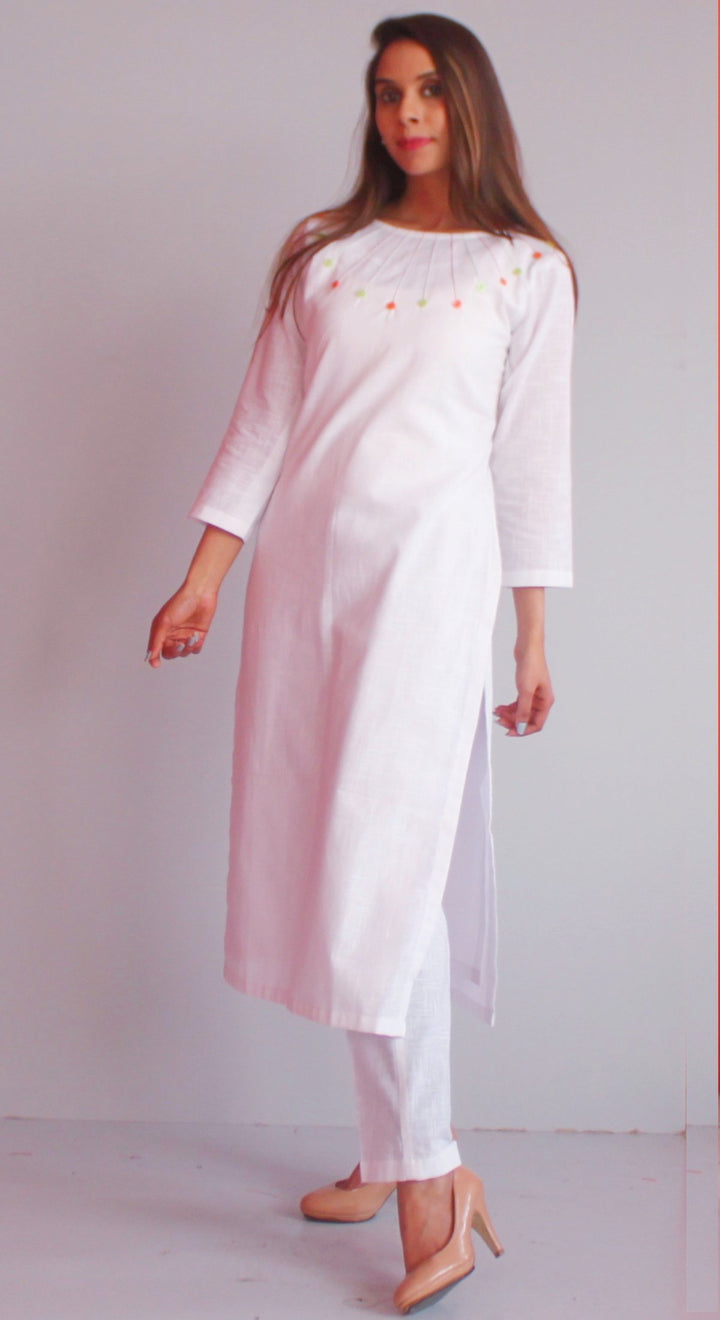 anokherang Combos S Freedom Colors Straight Kurti with Straight Pants