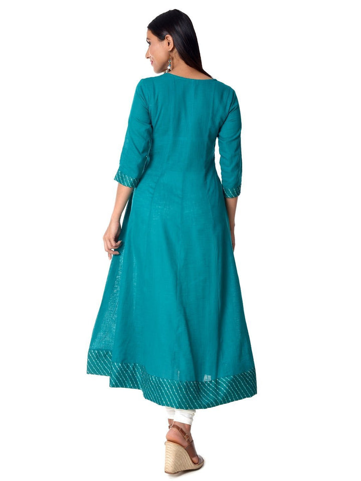 anokherang Combos Sea Green Angrakha with Leggings