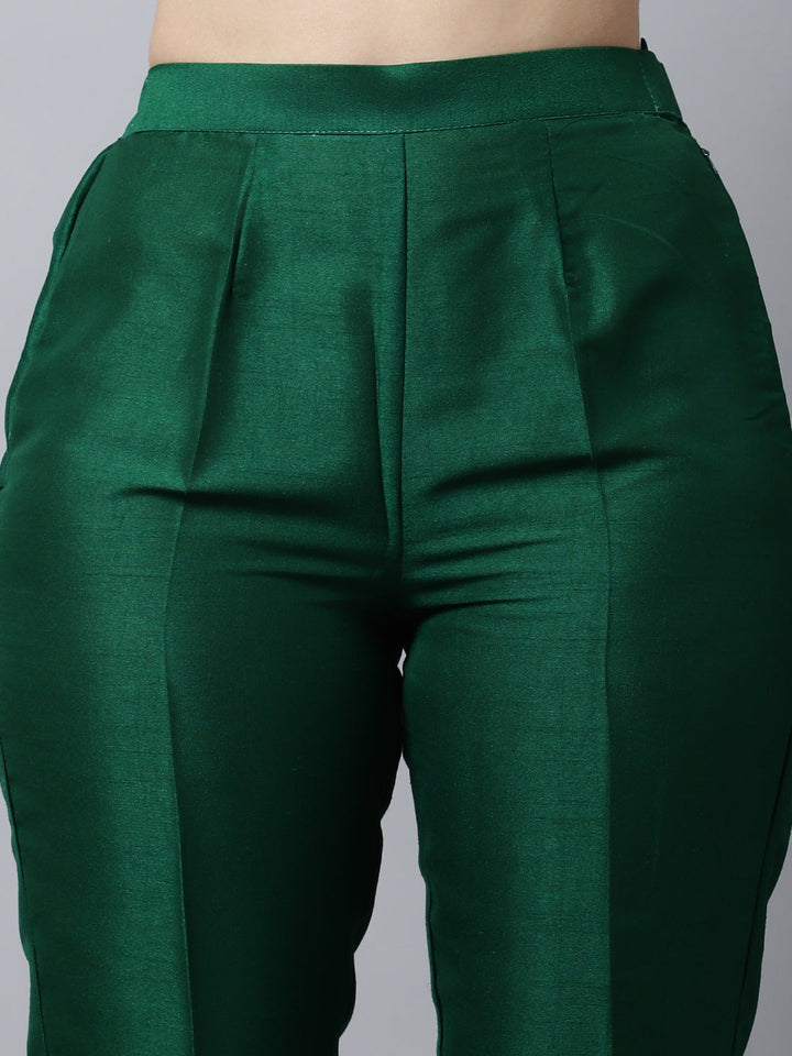 anokherang Combos Sizzling Green Kurti with Pants and Printed Dupatta