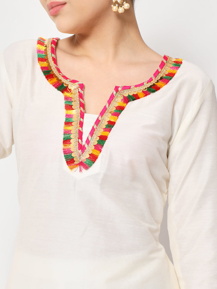 anokherang Combos Swadesi Ivory Straight Kurti