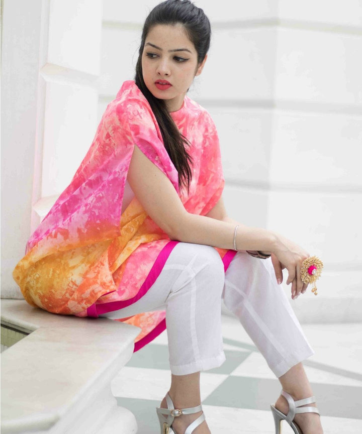 anokherang Combos The Rang Boom Cape with White Pants