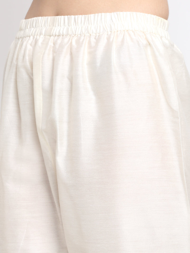 anokherang Combos Tyohaar Ivory Straight Kurti With Straight Pants
