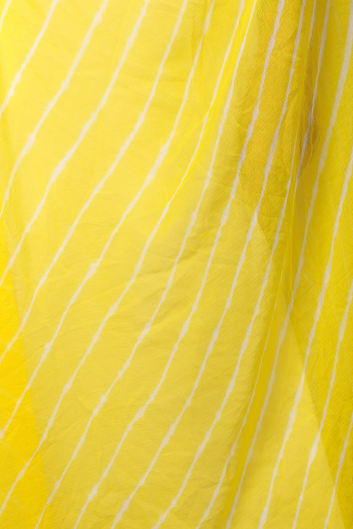 anokherang Combos White Gold Khadhi Kurti and Ruffled Khadhi Palazzos with Yellow Leheriya Dupatta