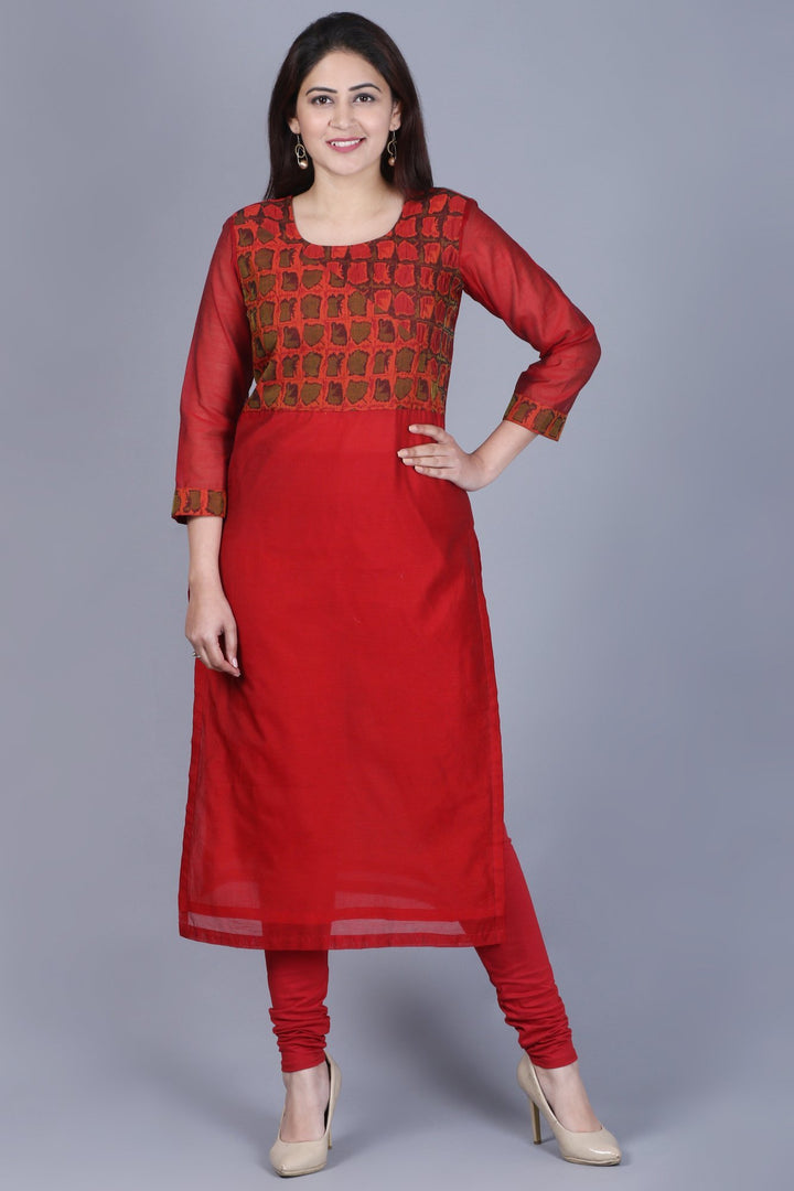 anokherang Combos XS Maroon Balance Chanderi Kurti with Leggings