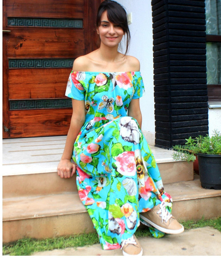 anokherang Dress Floral Burst Maxi Dress
