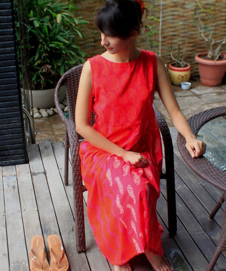 anokherang Dress Oh Pink Long Pleated Dress