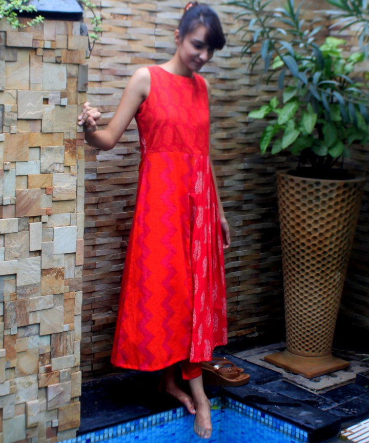 anokherang Dress Oh Pink Long Pleated Dress