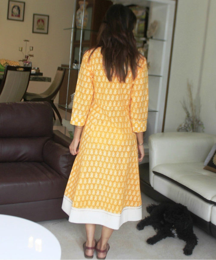 anokherang Dress Yellow Dreamer Paneled Dress