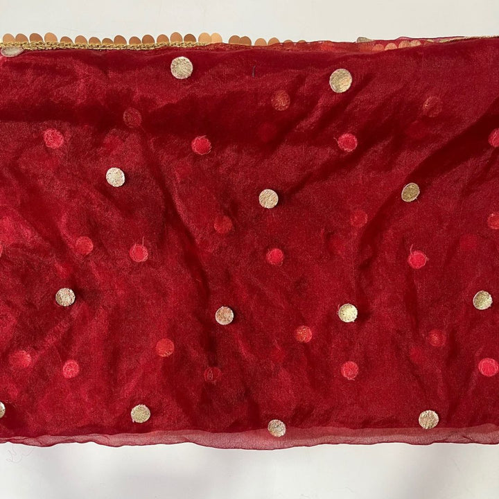 anokherang Dupattas anokherang Maroon Gotta Organza Dupatta