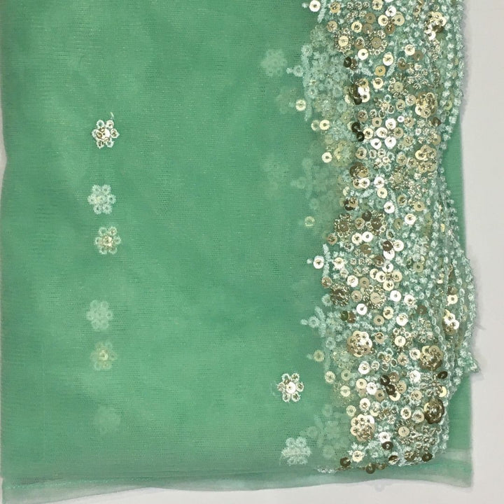 anokherang Dupattas Aqua Splash Scalloped Net Dupatta