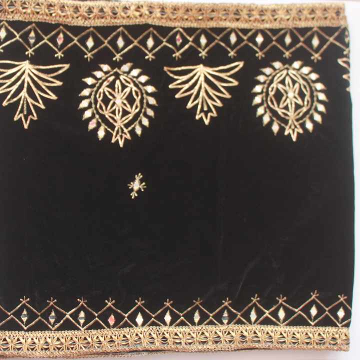 anokherang Dupattas Balck Velvet Mirror Affair Stole