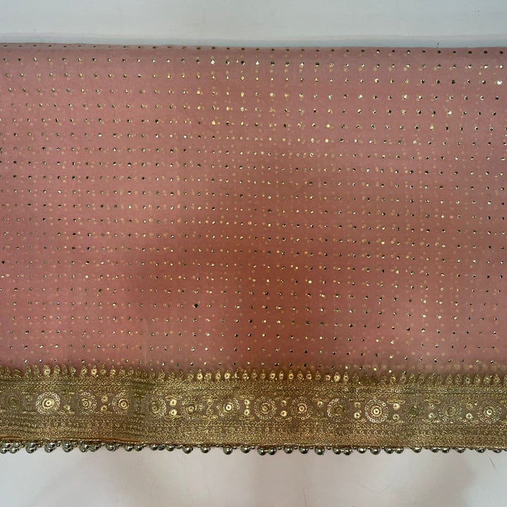 anokherang Dupattas Bridal Blush Pink Love Foil Zari Embroidered Organza Dupatta