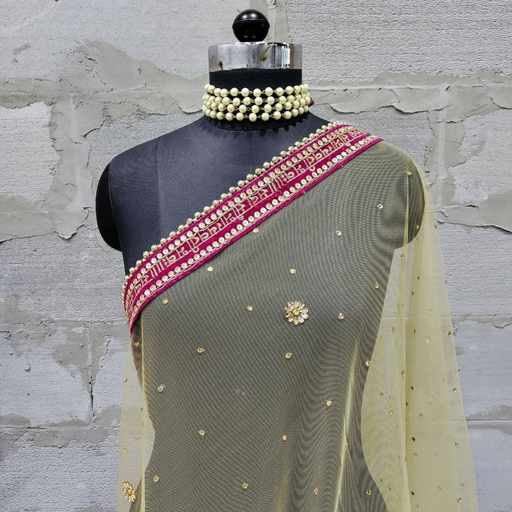 anokherang Dupattas Bridal Gold Red Mirror Stone Saubhagyavati Net Dupatta