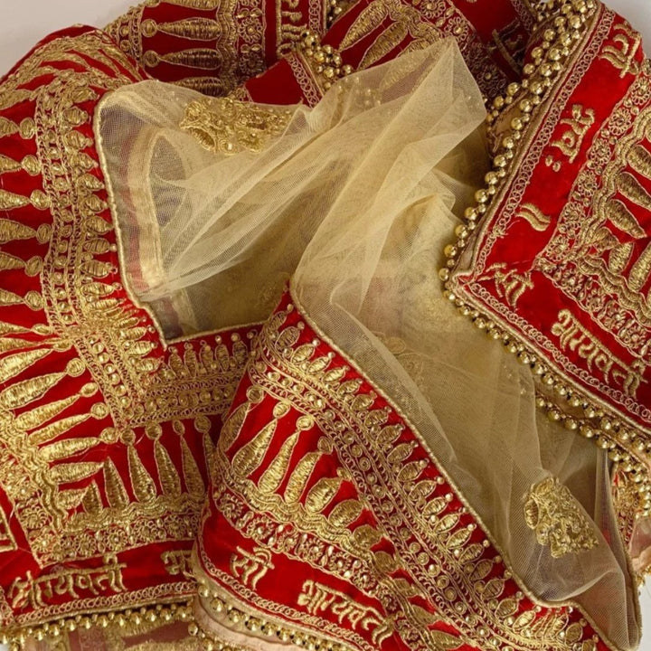 anokherang Dupattas Bridal Gold Saubhagyavati Net Dupatta