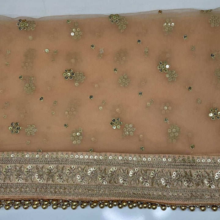 anokherang Dupattas Bridal Peach Graceful Net Stone Dupatta
