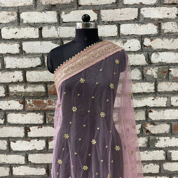 anokherang Dupattas Bridal Pink Graceful Net Stone Dupatta