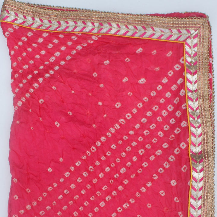 anokherang Dupattas Carrot Pink Sink Bandhani Dupatta