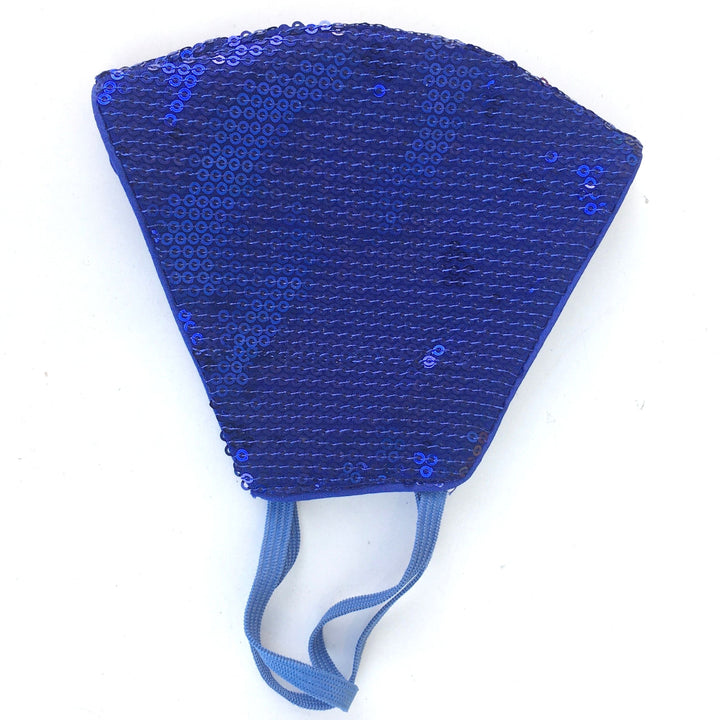 anokherang Dupattas Cobalt Blue Metallic Sequin Mask