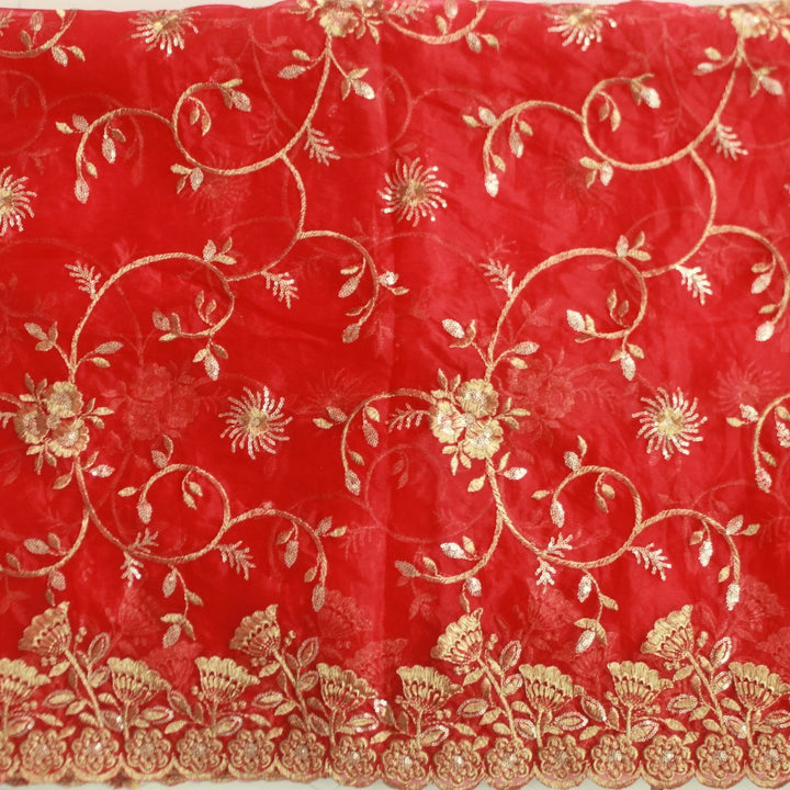 anokherang Dupattas Default Title Golden floral red Dupatta
