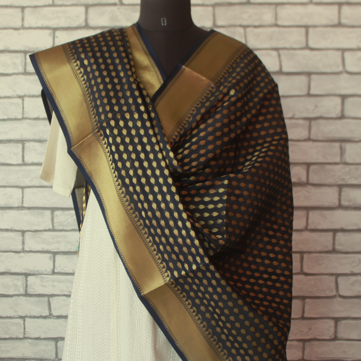 anokherang Dupattas Default Title Midnight blue banarasi Dupatta