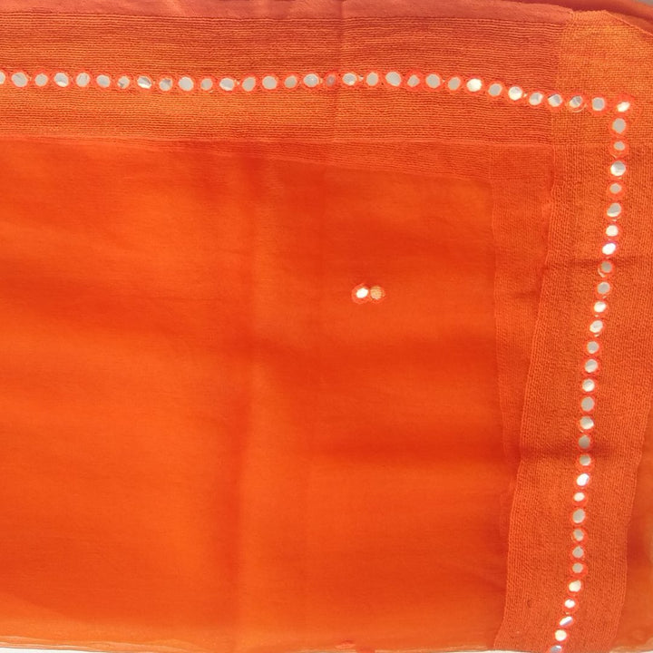 anokherang Dupattas Default Title Orange Mirror Work Organza Dupatta