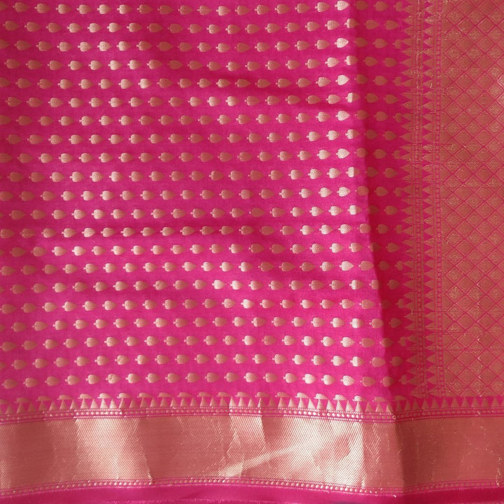 anokherang Dupattas Default Title Pink leaf banarasi dupatta