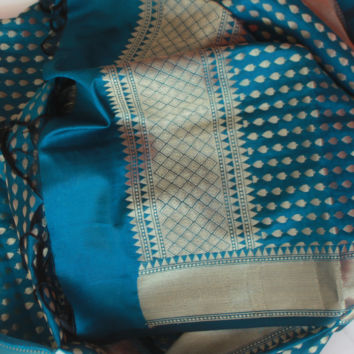 anokherang Dupattas Default Title Sea blue banarasi Dupatta