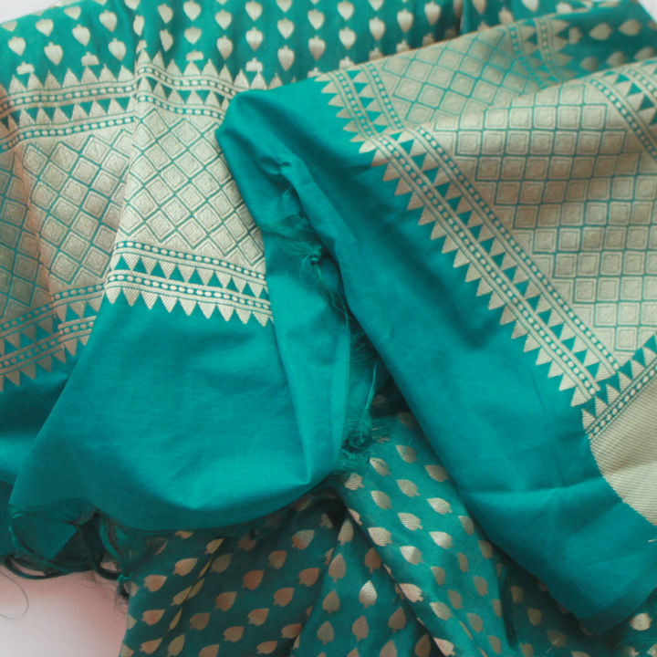 anokherang Dupattas Default Title Sea green banarasi Dupatta