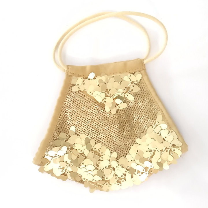 anokherang Dupattas Flashy Gold Sequin Mask