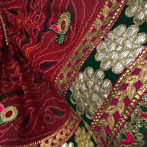 anokherang Dupattas Floral Gotta Bandhej Piliya Dupatta