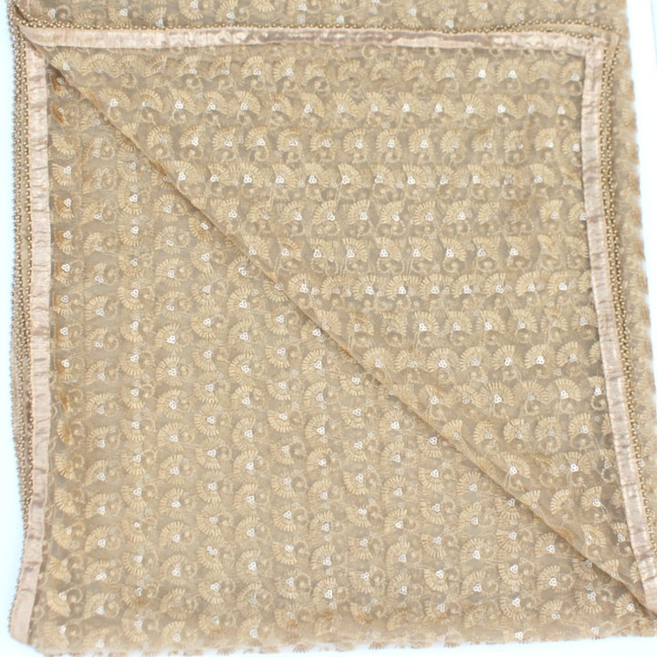 anokherang Dupattas Gold Embroidered Sequence Net Dupatta